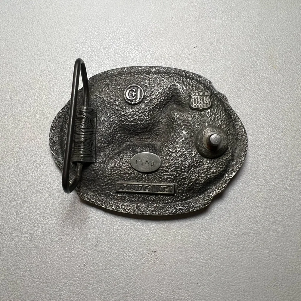 Vintage 1987 CJ Inc. Pewter Horse Belt Buckle – Made in USA – #1409 - Picture 2 of 8